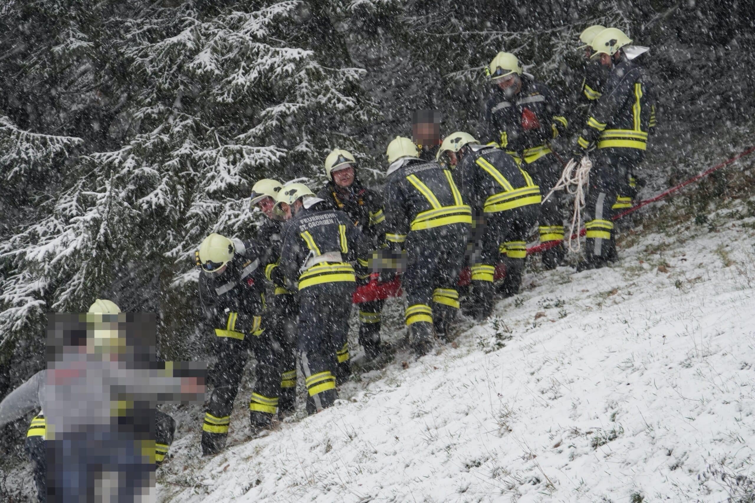 Menschenrettung nach Forstunfall in Gärtenberg bei St.Anton/Jessnitz