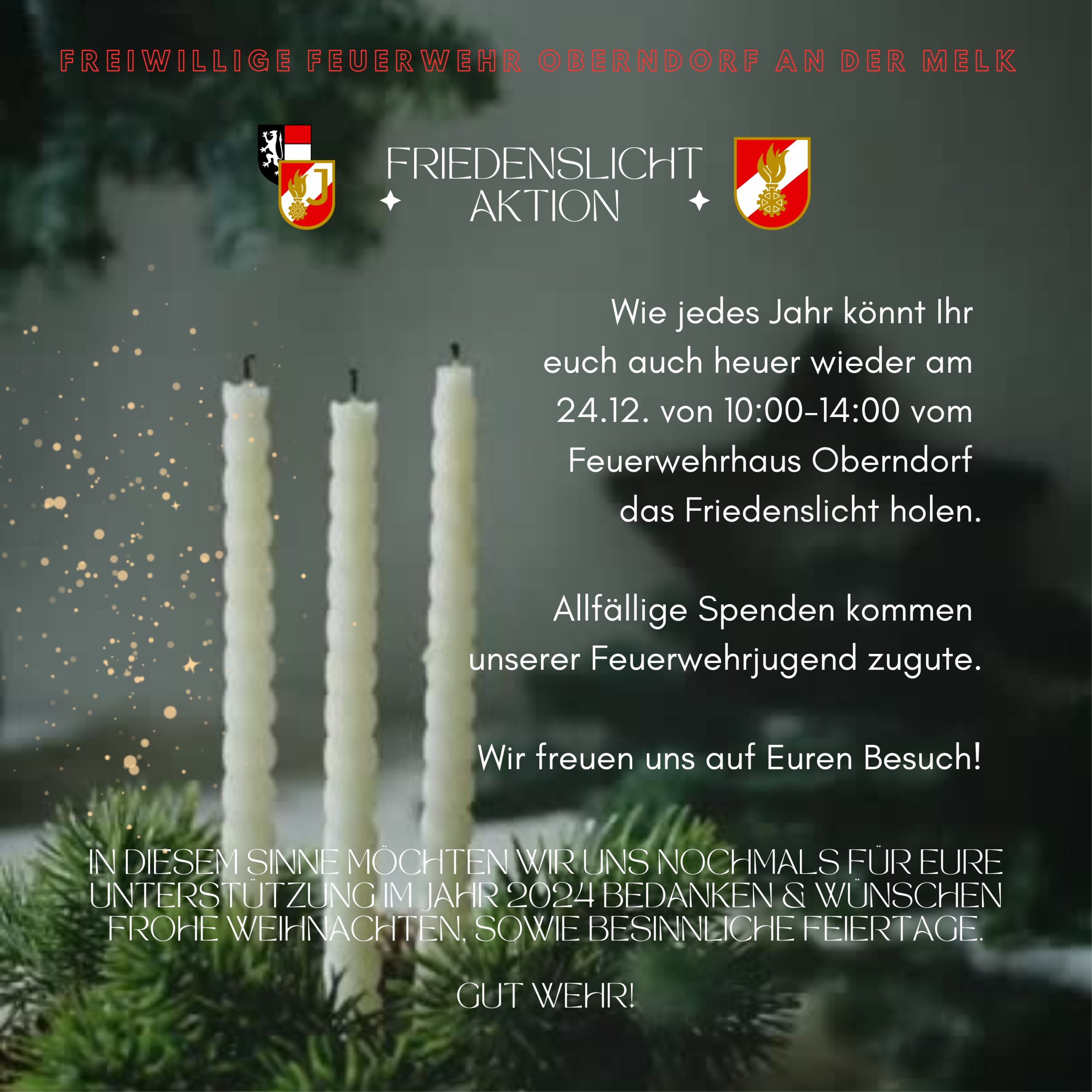 Friedenslichtaktion am 24.Dezember