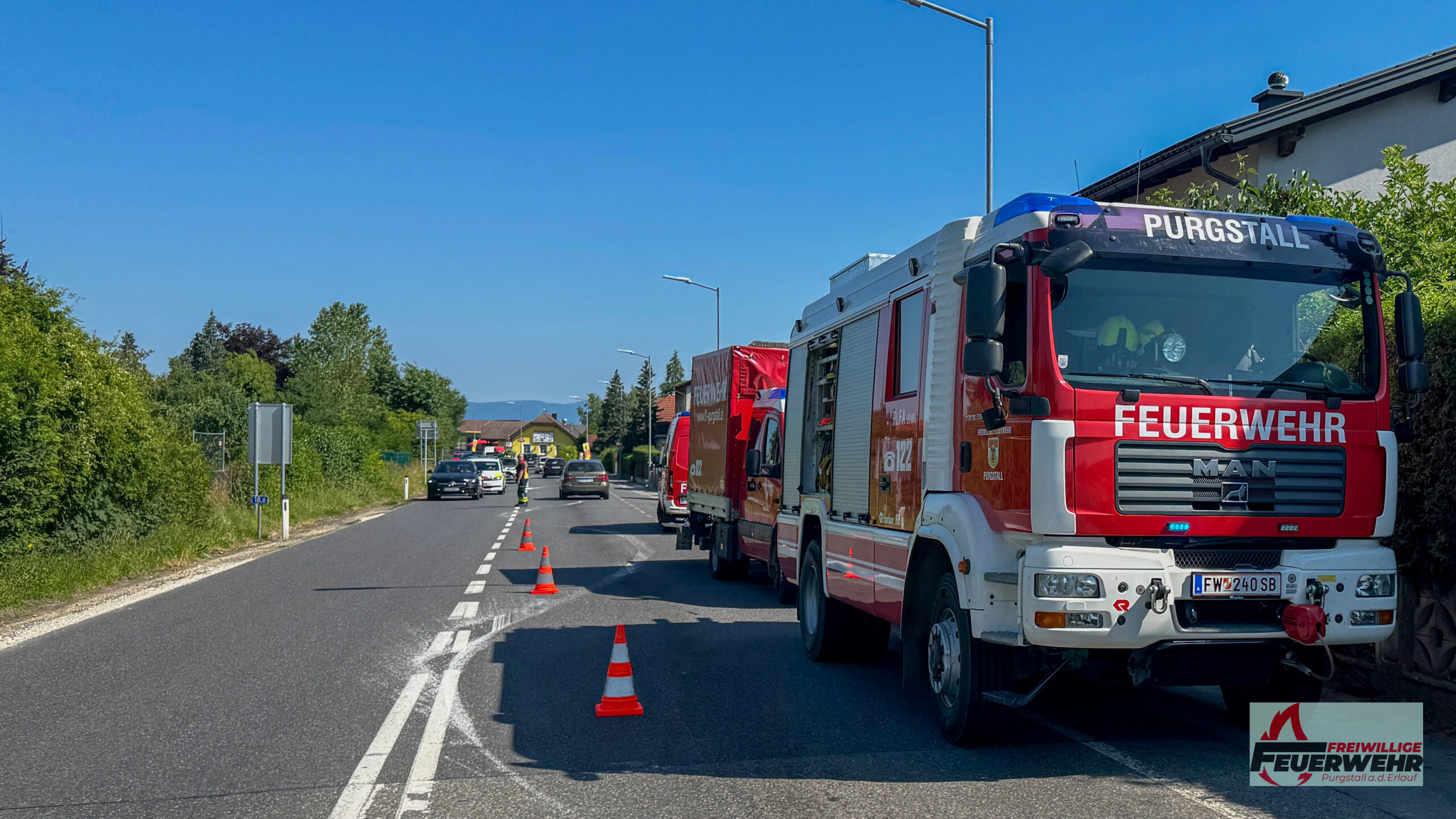 Technischer Einsatz der Feuerwehr Purgstall – Keller auspumpen neben Festvorbereitungen