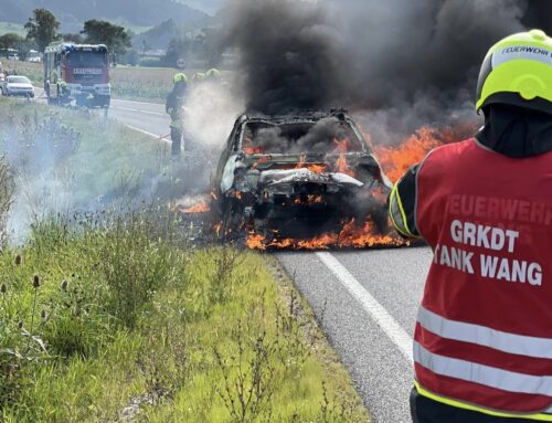 B2 – Fahrzeugbrand auf der L96 zwischen Wang und Steinakirchen