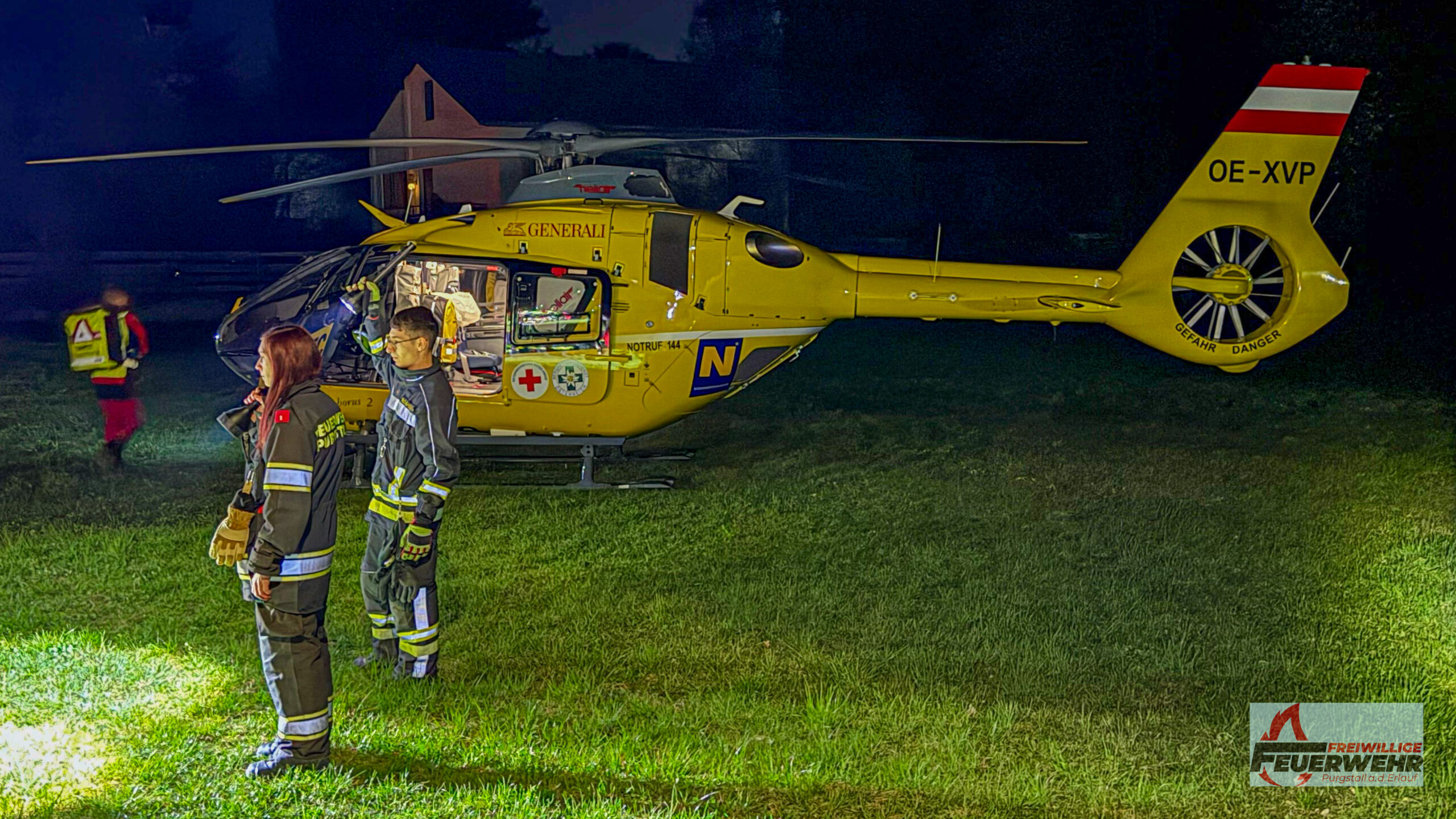 Medizinischer Notfall: Feuerwehr Purgstall unterstützt Rettungsdienst