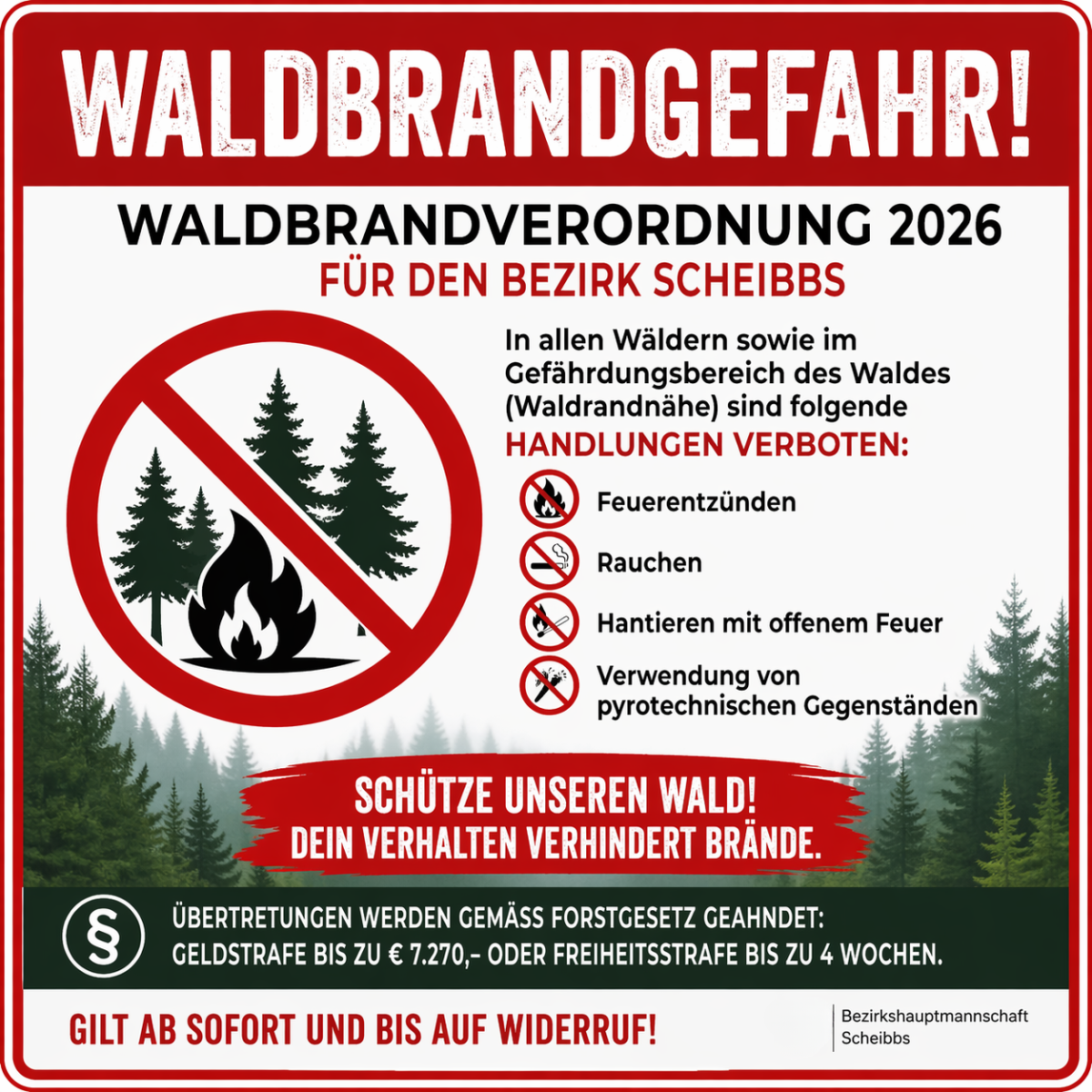 Waldbrandverordnung für den Bezirk Scheibbs