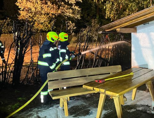 Freiflächenbrand in Purgstall: Übergreifen auf Nebengebäude erfolgreich verhindert